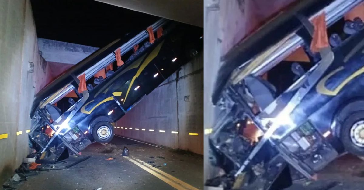 Ônibus de turismo cai com 44 pessoas em São Paulo; motorista perdeu controle e despencou em viaduto 31 FN+