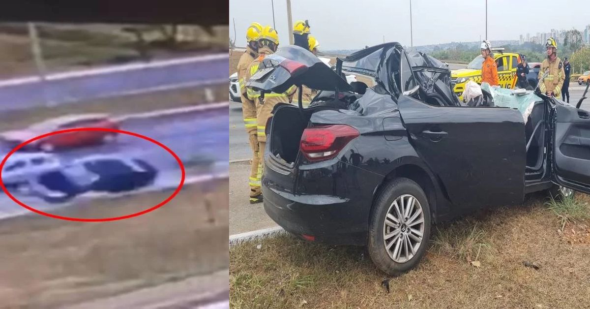 Vídeo flagra o instante em que delegada da PC tem viatura 'fechada' e capota o veículo que fica completamente destruído 31 FN+