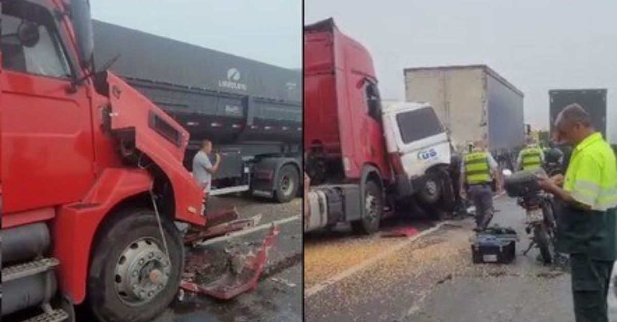 Acidente com 2 carretas, 3 caminhões e outros veículos deixa cenário devastador e várias vítimas na Anchiete-SP; vídeo 31 FN+