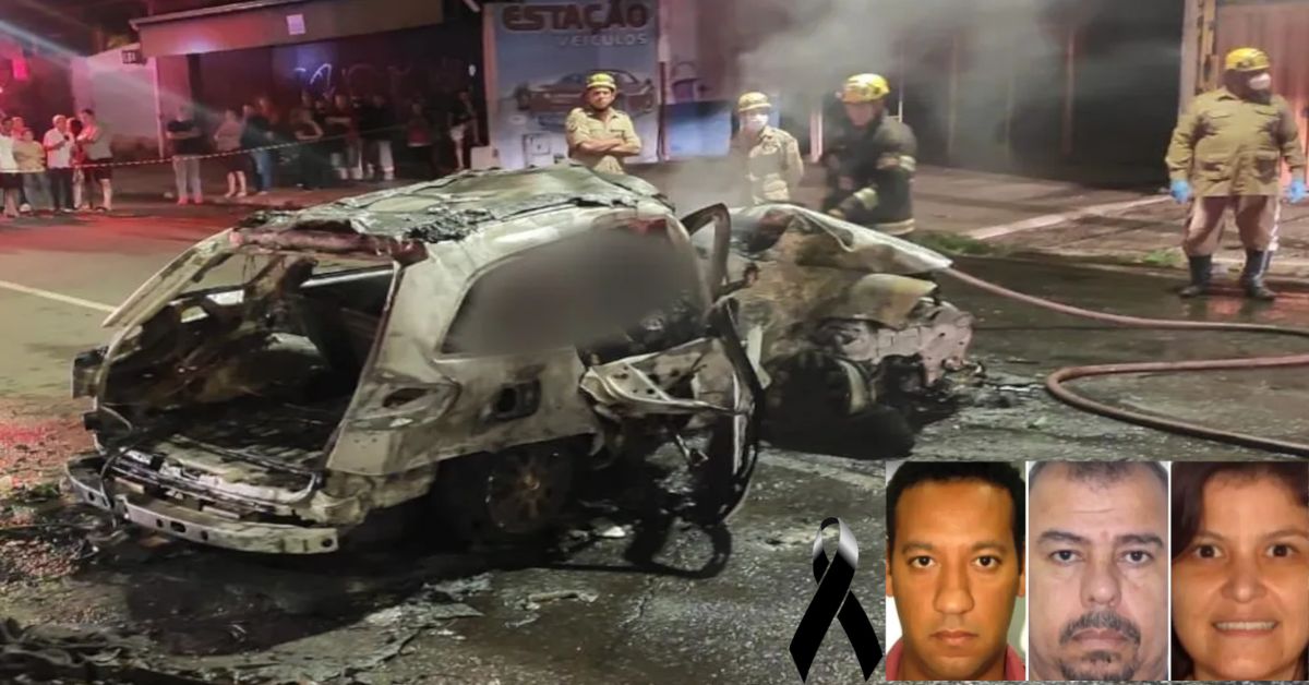 Como as vítimas carbonizadas em acidente de carro que foi consumido pelo fogo após colisão em árvore foram identificadas 31 FN+