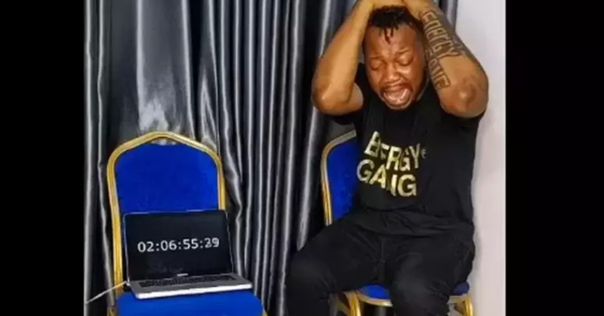 Homem perde visão por 45 minutos durante maratona para tentar quebrar recorde de choro 31 FN+