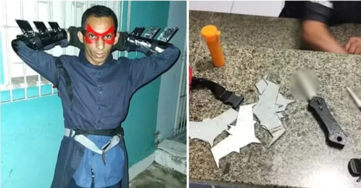 homem vestido de Batman é preso após invadir residência e agredir morador 31 FN+