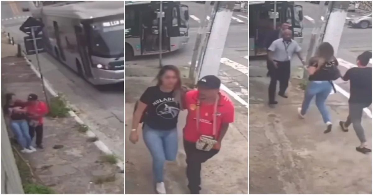 Vídeo flagra o momento em que motorista e passageiros de ônibus salvam mulher de tentativa de abuso – Imagens viralizam 31 FN+