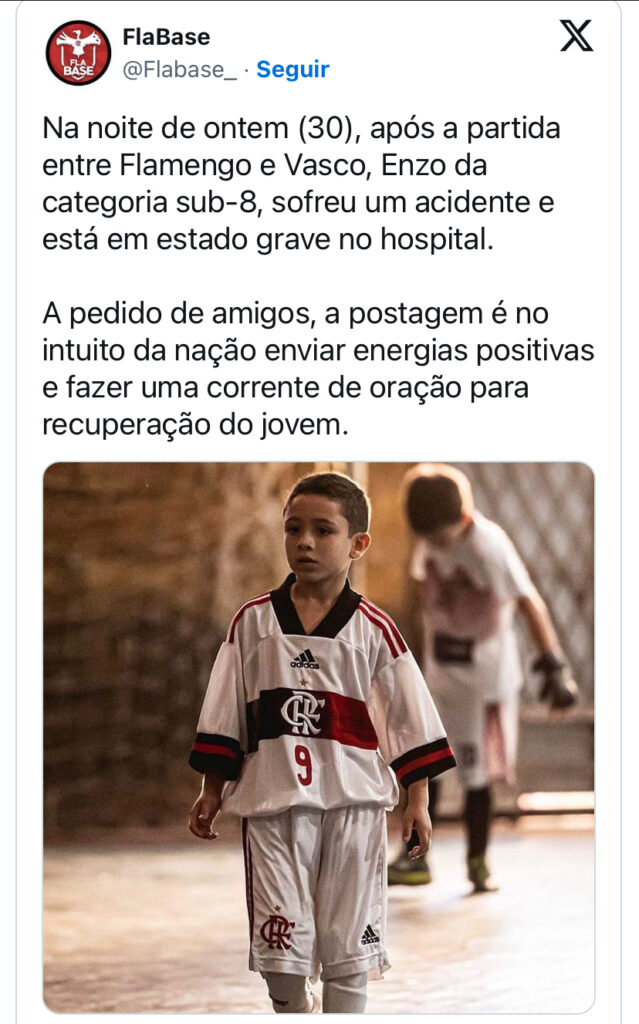 Grave acidente de carro deixa atacante do Flamengo em estado crítico e o caso gera comoção entre torcedores de várias equipes 31 Grave acidente de carro deixa atacante do Flamengo em estado.jpeg