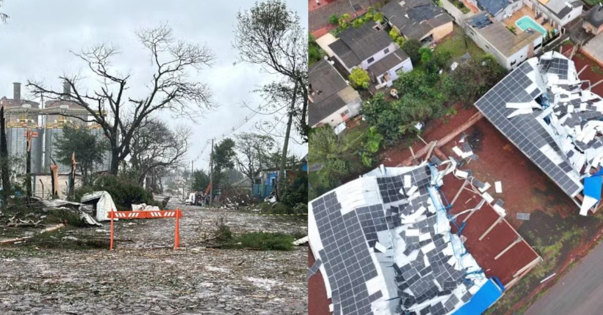 Microexplosão atmosférica provoca temporal, terror e estragos em cidade do RS – Imagens viralizam 40 FN+