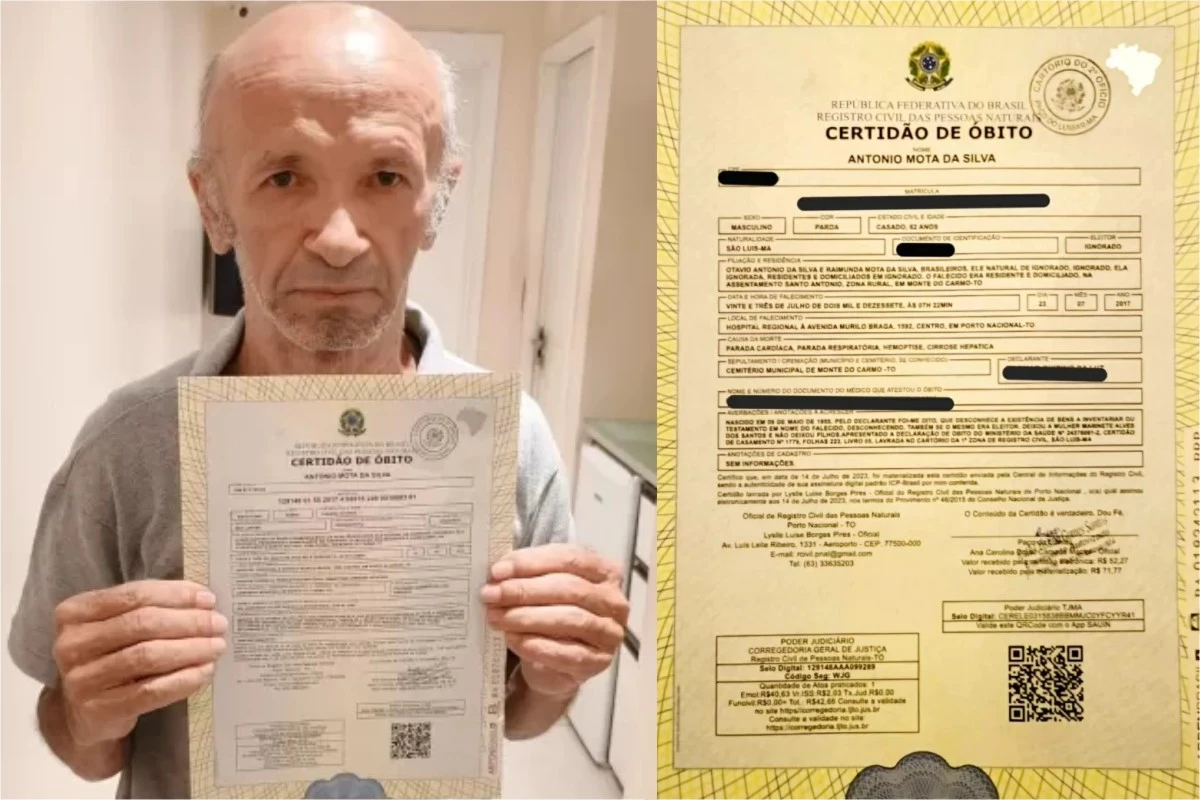Homem descobre que 'está morto' e precisa contar com ajuda do filho para provar que está vivo 31 1News Brasil