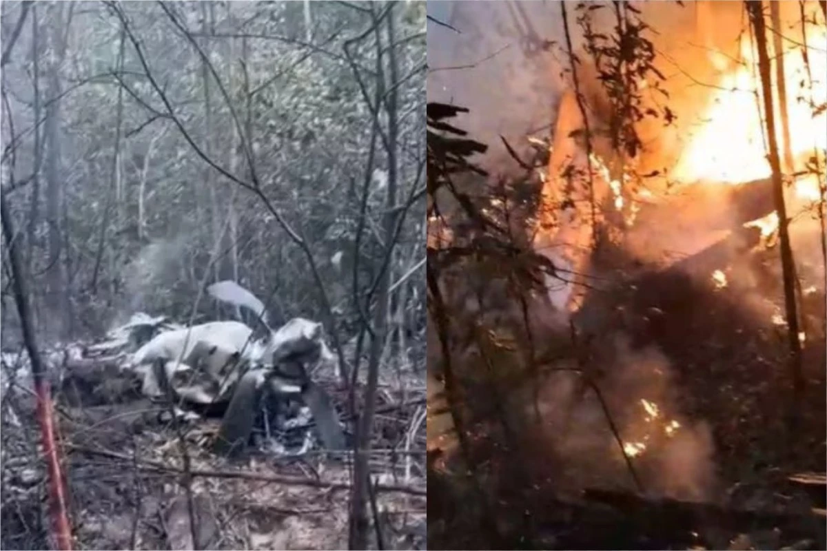 após a explosão, fogo tomou conta da aeronave e óbitos foram confirmados 31 1News Brasil