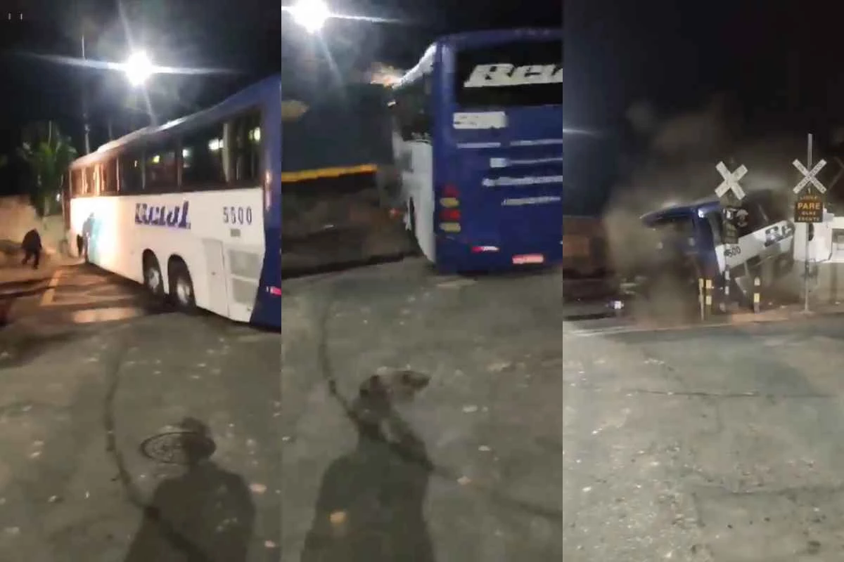 em Minas Gerais, ônibus dá defeito em cima de trilho e é destroçado por trem em alta velocidade 31 1News Brasil