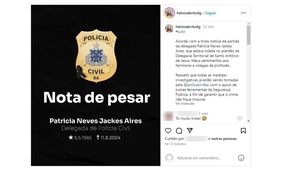 Mistério e Tragédia: Delegada Respeitada Encontrada Morta em Circunstâncias Suspeitas 39 1723999397 165 Misterio e Tragedia Delegada Respeitada Encontrada Morta em Circunstancias Suspeitas.webp