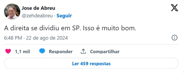 A direita se dividiu em SP