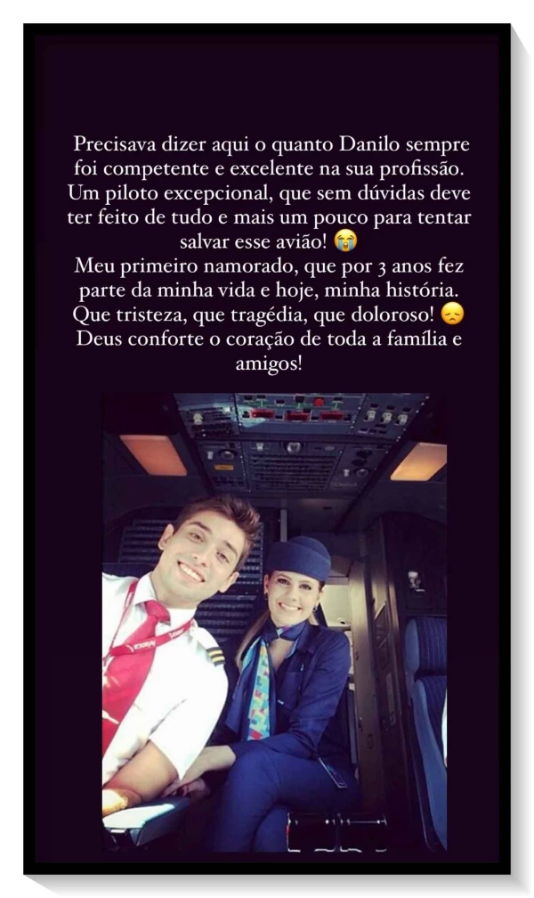 Essa foi a reacao da ex namorada do piloto do aviao