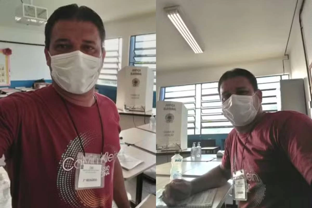 Mesário que tirou selfies antes das votações faleceu de infarto durante as Eleições; família está revoltada 31 1News Brasil