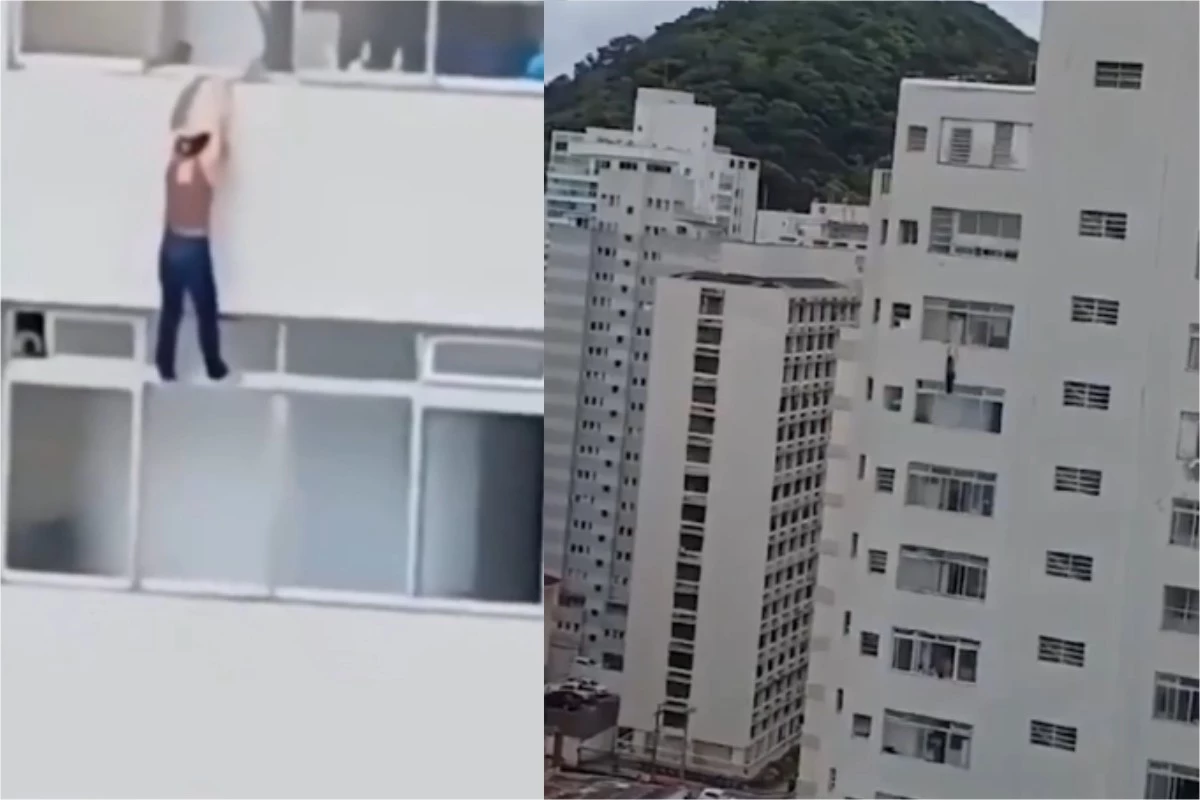 Mulher fica pendurada em janela de prédio enquanto vizinhos registram momento desesperador 31 1News Brasil