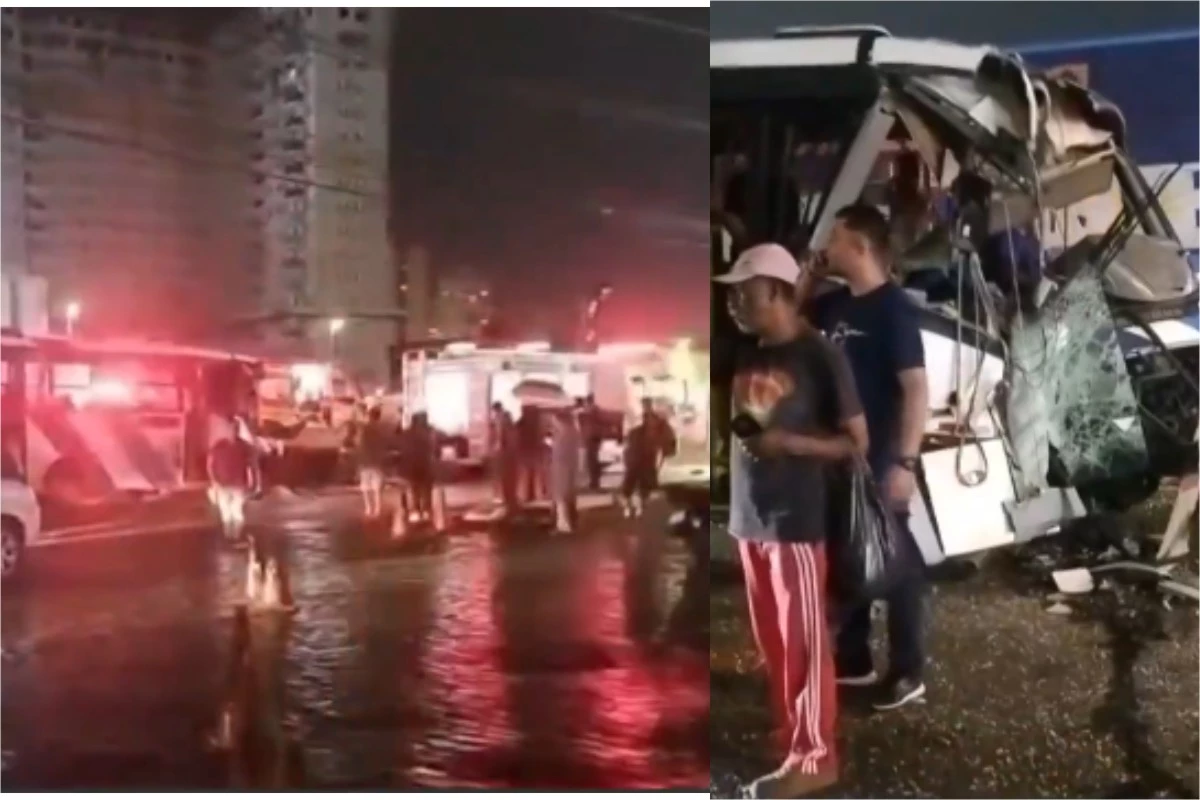 Vídeo mostra acidente entre dois ônibus; dezenas de pessoas ficaram feridas 31 1News Brasil