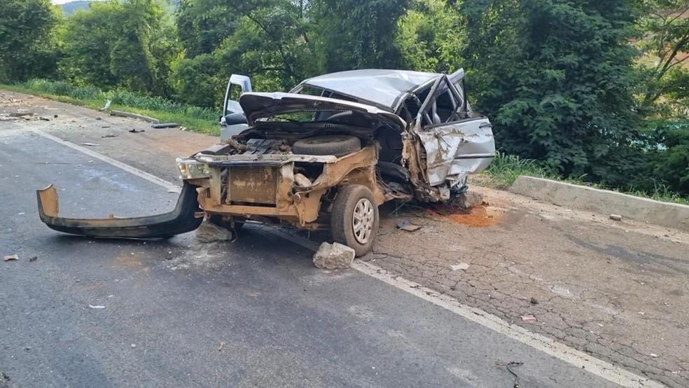 Carro envolvido no acidente Foto Ana Flvia Domingos