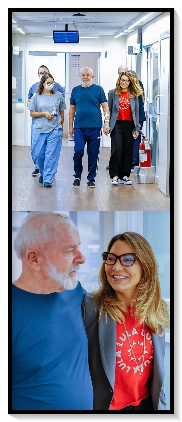 Coube a Janja levar noticia sobre o presidente Lula a
