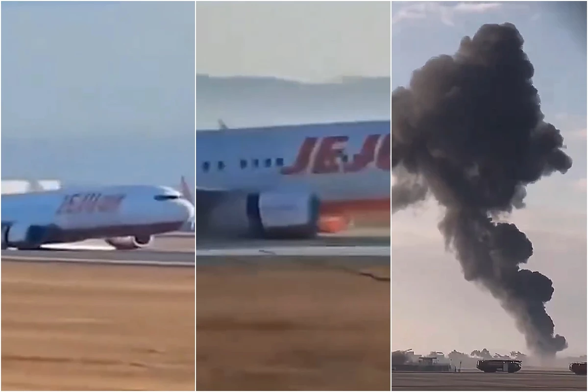 Vídeo mostra que avião lotado tocou a pista sem trem de pouso e não conseguiu parar antes de explosão 31 1News Brasil