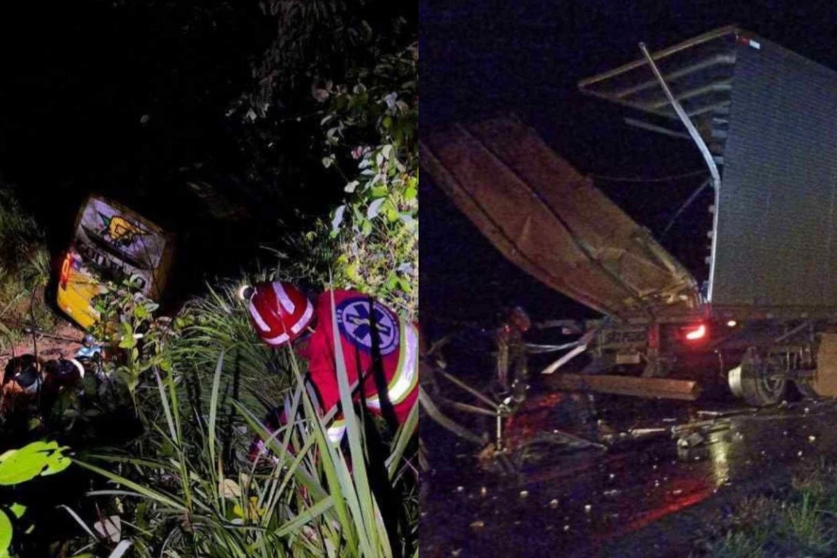 Batida fatal entre ônibus com 31 passageiros e carreta é registrada no início da madrugada em Minas Gerais 31 1News Brasil