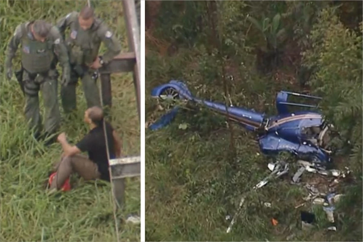 Helicóptero cai na Grande São Paulo e rodovia próxima ao local é interditada 31 1News Brasil