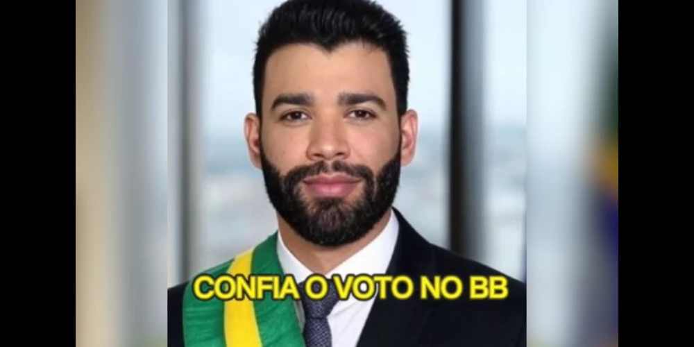 Gusttavo Lima compartilha paródia sobre promessas eleitorais 31 gusttavo lima com a faixa presidencial.jpg