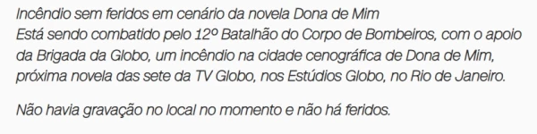 Video mostra chamas altas nos estudios da Globo e emissora