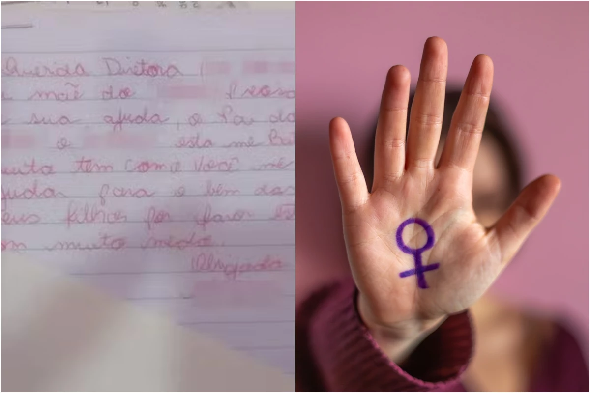Mulher vítima de violência doméstica pede socorro enviado carta para escola do filho: 'estou com muito medo' 34 1News Brasil