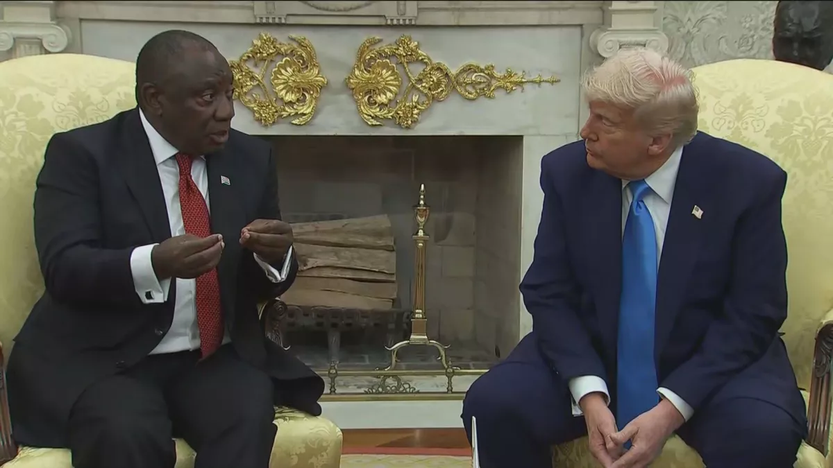 Trump cobra lider sul africano por acusacao de genocidio de.webp