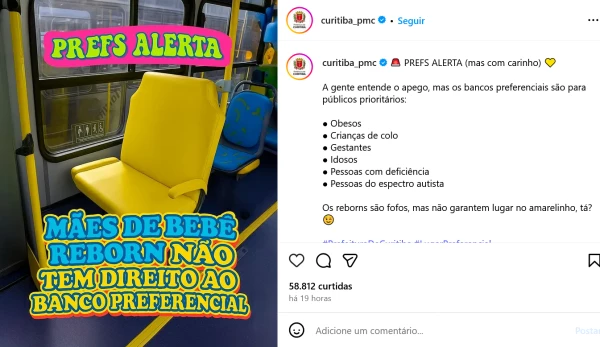 aviso da prefeitura de Curitiba viraliza na web