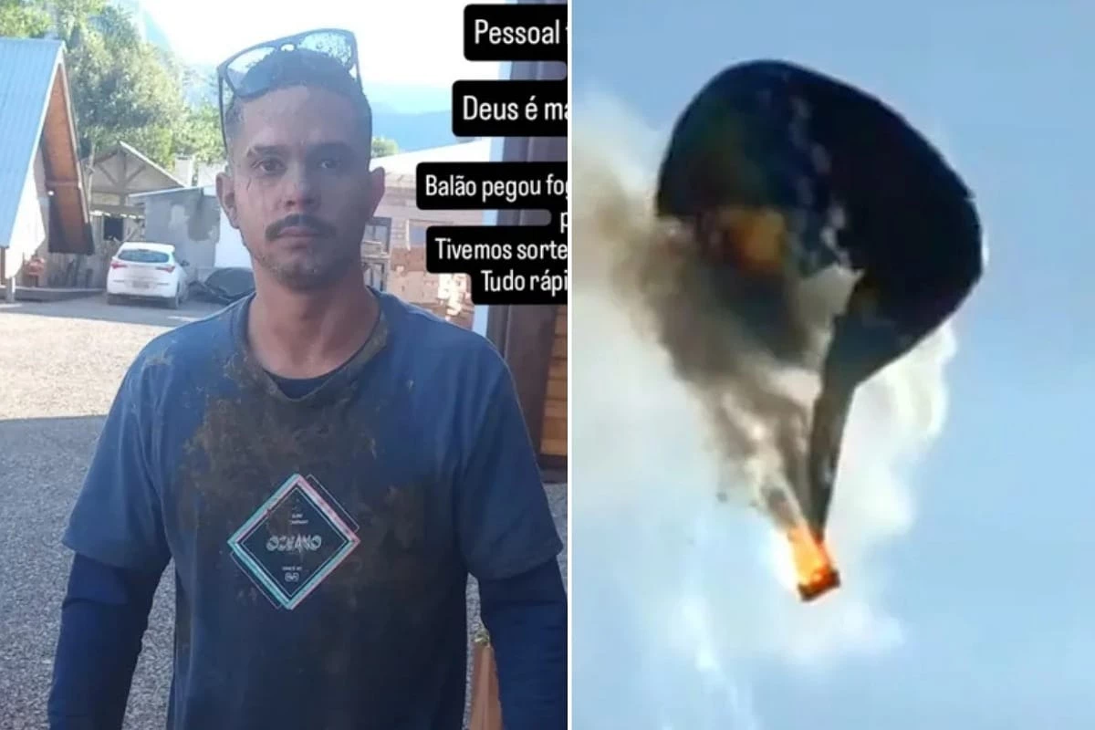 Homem que saltou de balão em chamas e sobreviveu relata o terrível acidente: 'Foi horrível' 34 1News Brasil