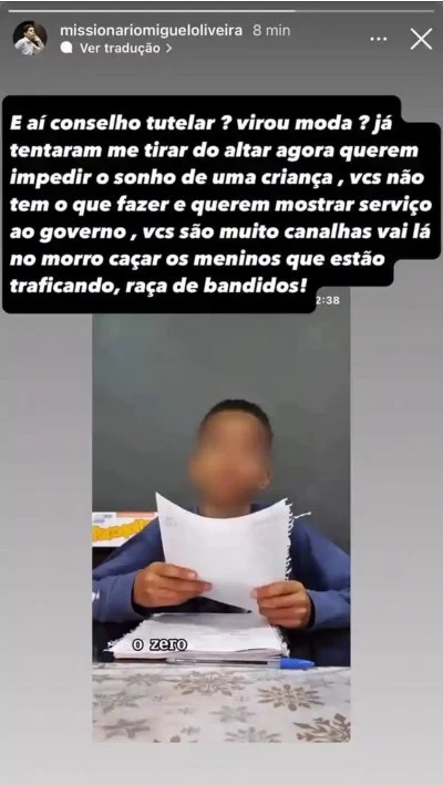Ex pastor mirim ataca Conselho Tutelar com declaracao raca de bandidos