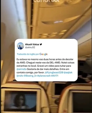 Homem gravou video reclamando de aviao da Air India que