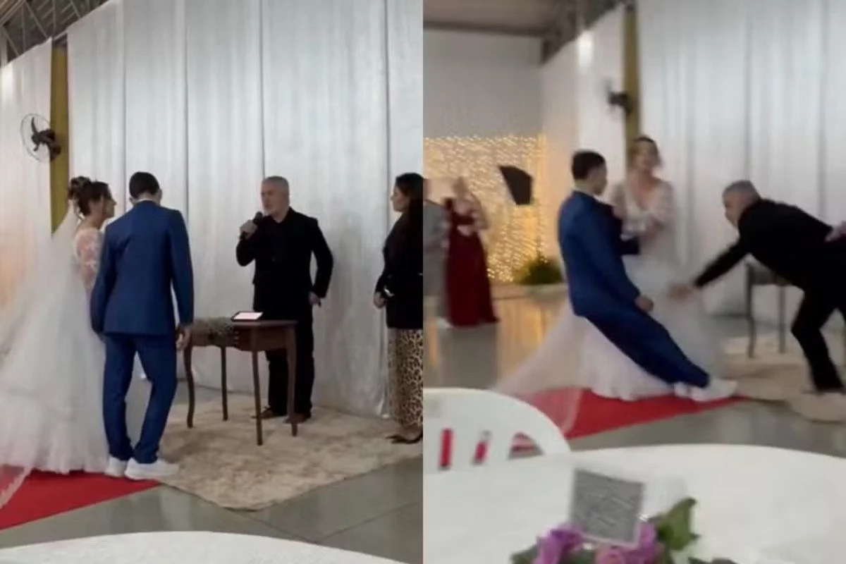 Vídeo: noivo desmaia no altar depois de encontrar a noiva durante casamento 31 1News Brasil